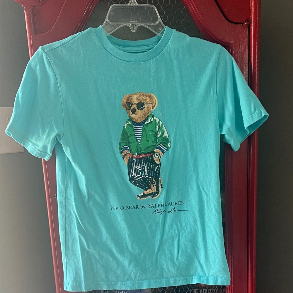 Ralph Lauren Kids' Aqua Bear Graphic Tee